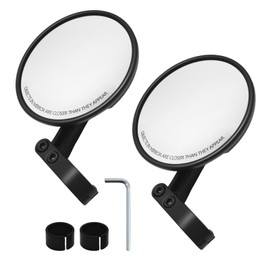 MospdyGear 1 Pair Motorcycle Mirrors 360° Adjustable Handlebar Mirrors Compatible with Motorcycles, ATVs, Scooters and Mopeds
