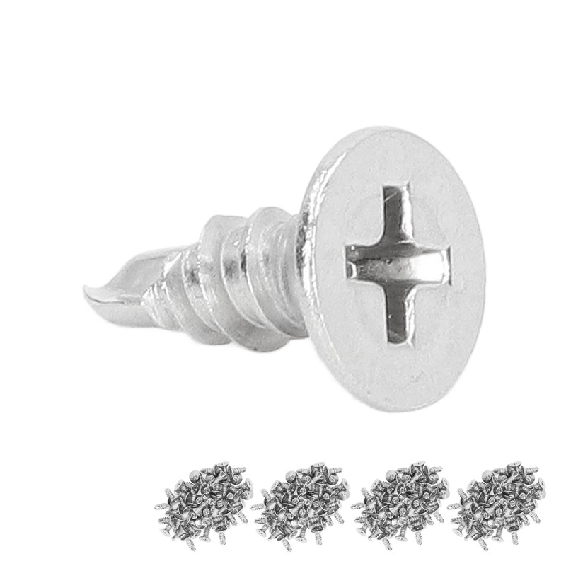 200Pcs Self Drilling Screw Countersunk Cross Stainless Steel 13mm Length