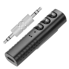 Receptor de audio Bluetooth 4.1, kit de coche receptor de audio manos libres de música estéreo auxiliar de 3,5 mm, adaptador de audio inalámbrico portátil para de alta