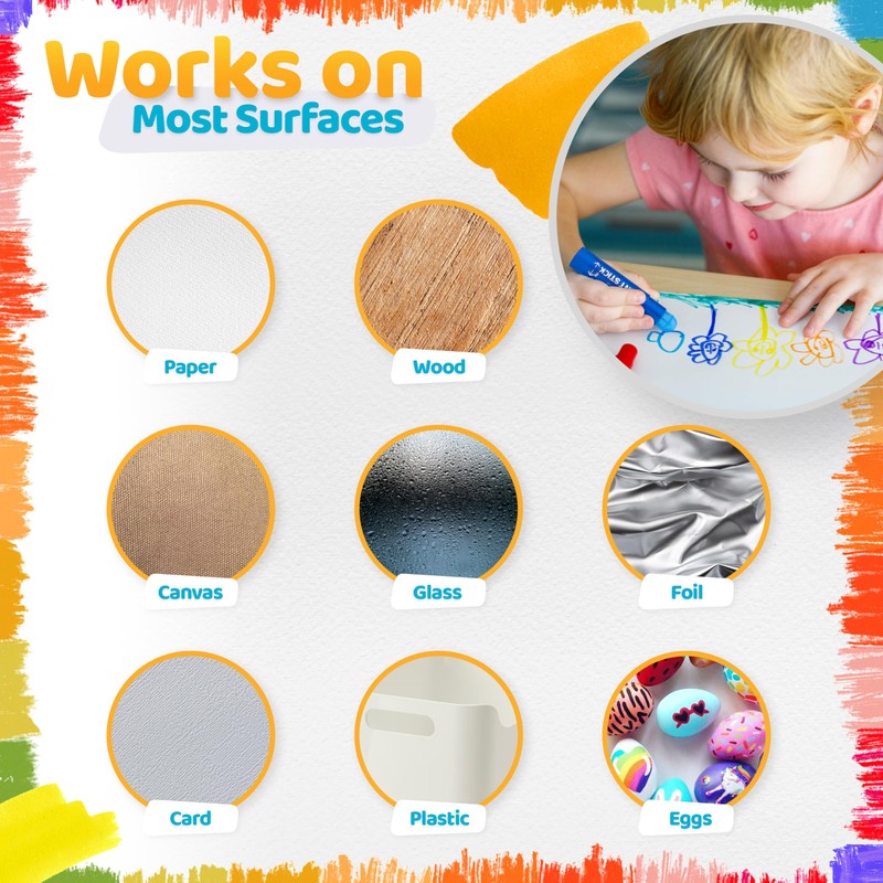 The Glowhouse Tempera Paint Sticks Classic Colours 12 Pack -