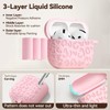 Wowwat for AirPods 4 Case Cover 2024 with Leopard Engraved,Pink