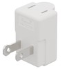 Polarized 2-Prong L Type Adapter, Vertical Right Angled Down Angle