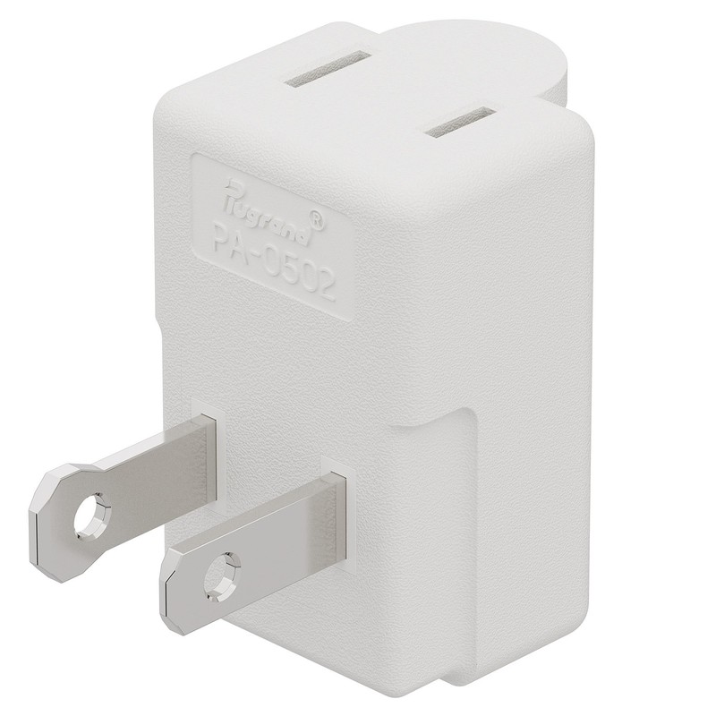 Polarized 2-Prong L Type Adapter, Vertical Right Angled Down Angle
