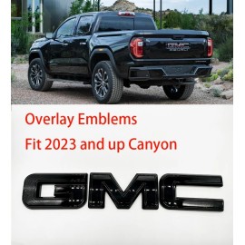 Auto Rear GMC Gloss Black OVERLAY Emblem Badge Fit 2023 2024 GMC Canyon