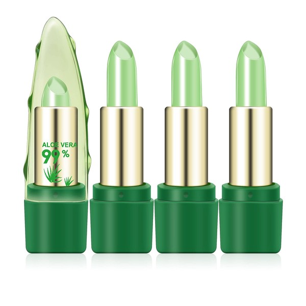 Ownest 3 Pcs Aloe Vera Lipstick, Magic Temperature Color Change Lipstick Lip Blam Moisturizing Long Lasting Lip Makeup