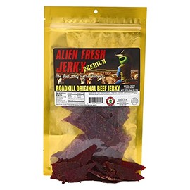 Alien Fresh Jerky - Classic - Road Kill Original - Premium Beef - Low Calorie Snack - The Best Jerky In The Universe - 3.25 OZ - Made In USA