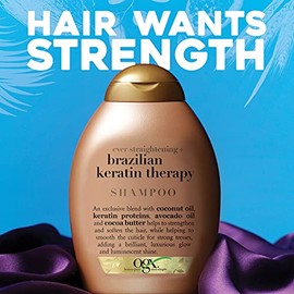 OGX, Shampoo Suavizante de Keratina Brasileña, 385 ml