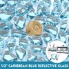 GasSaf 1/2 Inch Fire Glass Reflective Tempered Fireglass Cut Crushed
