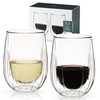 Viski Insulated Double Walled Wine Set with Cut Crystal Design-Dishwasher