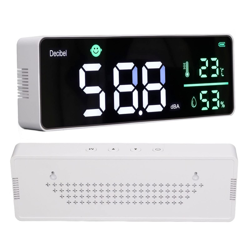 Sound Level Meter, Wall Hanging Decibel Meter Temperature Humidity Meter