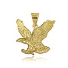 Solid 10k Yellow Gold Soaring Bald Eagle Freedom Pendant (SM)