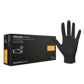 Nitrile Gloves Nitrylex - Black - XS - 100 Pieces (50 Pairs) Powder-Free and Latex-Free Disposable Gloves I Protective Gloves I Durable I Work Gloves I Textured Fingertips
