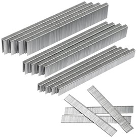 SITLDY 304 Stainless Steel 18 Gauge 1/4 Inch Narrow Crown Staples, 1600-Count (1/2"+3/4"+1") and Brad Nails (5/8"), 400 per Size, Assorted Size Project Pack