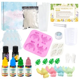 GZDUCK Soap Making Kit for Adults and Kids- Soap Making Supplies Craft Kits for Adults with Melt and Pour Soap Base, Silicone Molds, Fragrances, Essential Oil DIY Cartoon Soap Making Kits for Kids