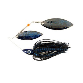 Nichols señuelos pulsador escama de Metal Doble Sauce spinnerbait, Negro/Azul, 3/4-Ounce