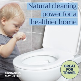 Fab Tab Toilet Bowl Cleaner Tablets, Plant Based Toilet Bowl Cleaner, Septic Safe, Plastic Free, No Harmful Chemicals, Lemon & Eucalyptus Scent, Individually Wrapped, Powerful Cleaning - 12 Tablets