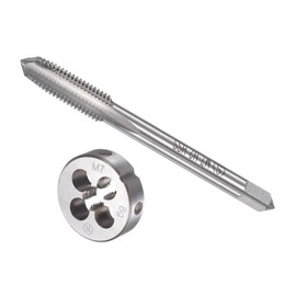 CoCud Tap and Die Set M7 x 1 Thread Metric High Speed Steel Machine Screw Tap Round Die Tool Kit for Threading, Tapping and Fixing 1 Set