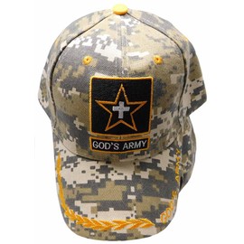 U.S. God's Army Star Cross Jesus ACU Digital Camouflage Camo 100% Acrylic Adjustable Embroidered Cap Hat