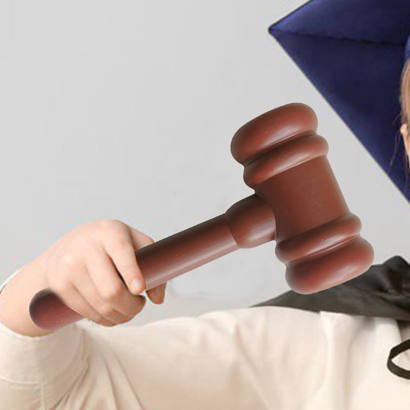 Brown Cartoon Wooden Judge Gavel,Cute Plastic Courtroom Gavel,Judge Gavel Costume