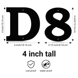 4 Inch Floating Metal House Numbers and Metal letters, Black Modern Door Number and Address letter, for Home Office Street Apartment Outside(0)
