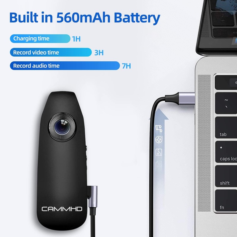 CAMMHD 1080P Mini Body Camera, 32GB Small Pocket Cam with