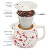 Tea Forte Fiore Sakura Cherry Blossom Ceramic Teapot with Removable