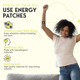 Klova Parches energéticos con cafeína, extracto de té verde, extracto de hoja de menta, vitamina B3 y vitamina B6 - para mejorar la vigilia matutina