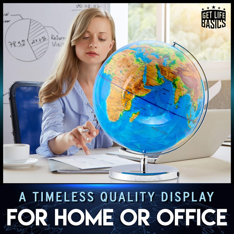 World Globe with Illuminated Constellations – 13” Light Up Globe