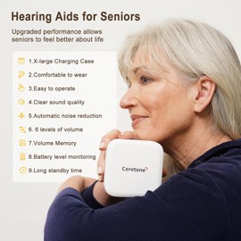 Hearing Aids with Intricon® Chip, Big-Hand-Friendly OTC Hearing Aids Rechargeable for Seniors with Superior Sound, Discreet & Light Weight, Great Gift