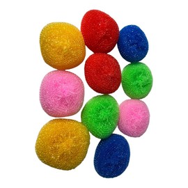 10 x plastic scourers coloured good for non stick pans cleaning scrubbing