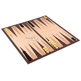 Spin Master Games Cardinal, Juego de Mesa de Estrategia clásico Backgammon, con Tablero, Piezas y Dado, Juego de Mesa para 2 Jugadores, para Adultos  