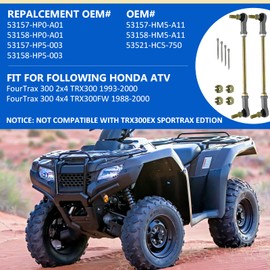 Left & Right Tie Rod Assy Sets for Honda FourTrax 300 4x4 TRX300FW 1988-2000 FourTrax 300 2x4 TRX300 1993-2000