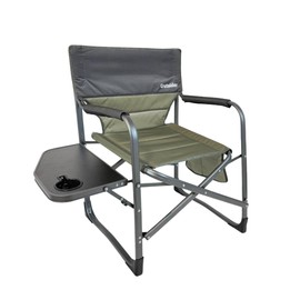 OUTSIDER Portable Directors Camping Chair, Lightweight Folding Aluminum Outdoor Chair with Side Table and Storage Pouch for Camping, Lawn, Sports and Fishing, Heavy Duty Supports 350lbs