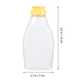 DOITOOL Pack of 4 Plastic Bottles Honey Jar Dispenser Honey Jar Container Honey Bottle Juice Bottles with Lid for Fresh Honey Juice