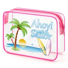 Funny Sea Lovers Gifts for Women Girls Makeup Bag Beach Lover Gift Weekend Gift Vacation Travel Gift for Girls Teen Beach Themed Gifts Birthday Christmas Graduation Gift Travel Cosmetic Pouch