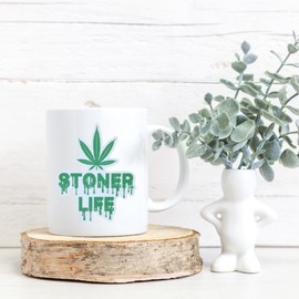 High Class Grass Stoner Life Weed Stickers for Stoners – Powder Coated Cool Sticker for Your Laptop, Skateboard, Car Bumper, Window or Water Bottles, Vinyl and Waterproof Aesthetic Pot Decal, 1 Piece