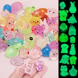 tlidfgeo 72pcs Mini Resin Animals, 60 Styles Tiny Resin Animals Miniature Animal Figures Glow in the Dark for Micro Landscape Fairy Garden Aquarium Dollhouse Decor