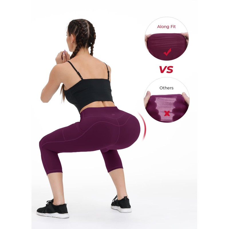 ALONG FIT Capri Leggings for Women High Waist Yoga Pants