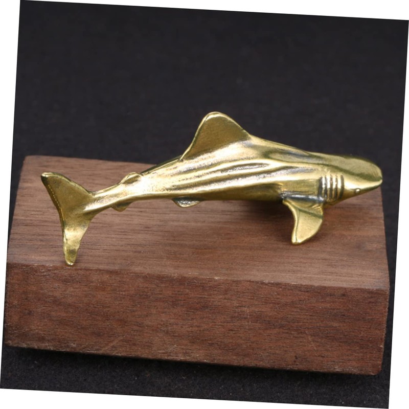 Ciieeo 3pcs Brass Craft Shark Decor Shark Shaped Desktop Decoration