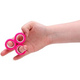 Toyland Pack of 3 Professional Magnetic Spinning Ring Toys - Novelty Toys - Fidget Toys - Finger Toys - Anxiety/Stress Relief - Suitable for Ages 8+ (Pink)