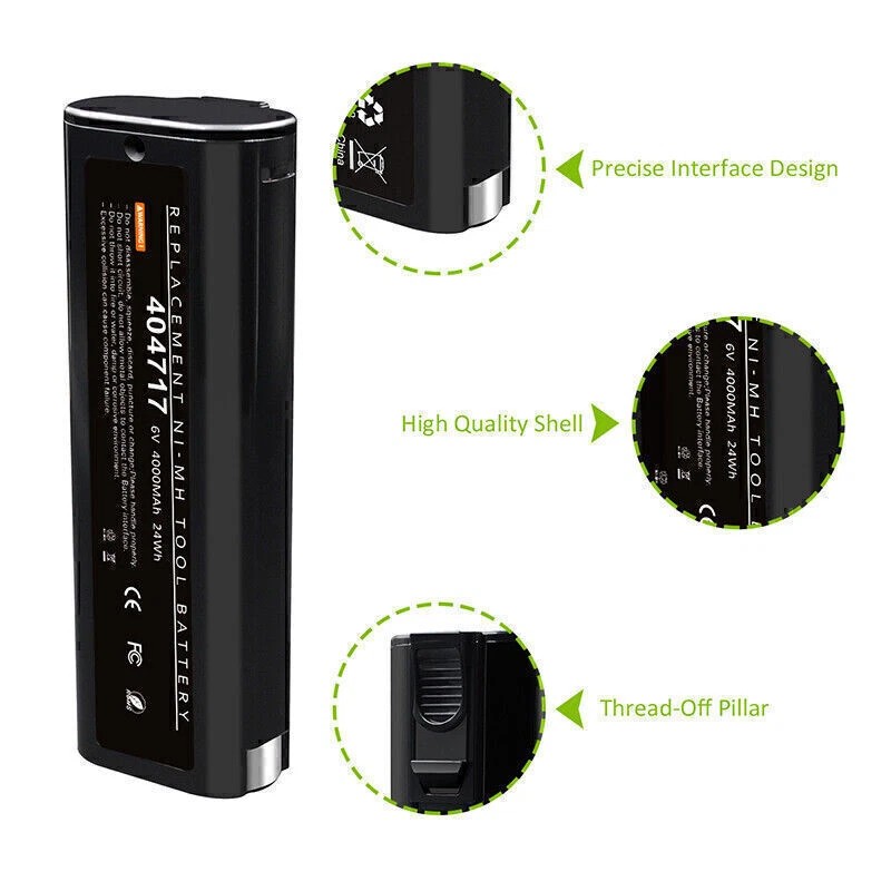 Unbranded 2Pack Battery For PASLODE Ni-MH 6V 404717 902000 900400