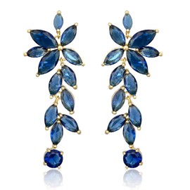 KD Marquise Round Floral Earrings, Gemstone, Cubic Zirconia