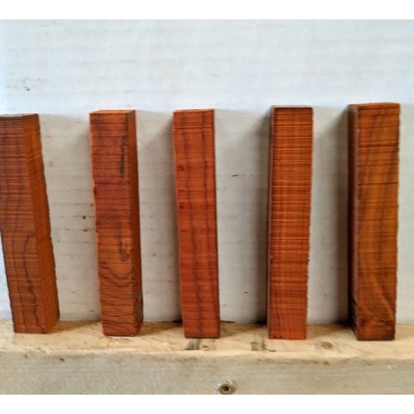 5 PACK,  COCOBOLA PEN BLANKS WOOD TURNING SQUARE   3/4" X 3/4" X 5"