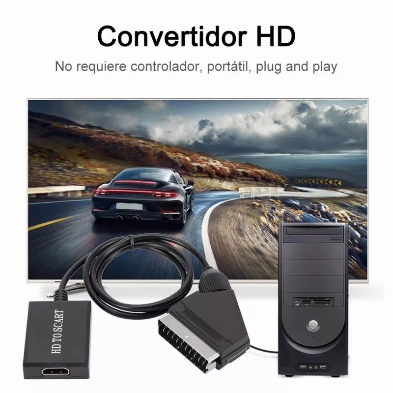 GOMITA Adaptador De Vídeo Hd Hdmi A Scart Cable De