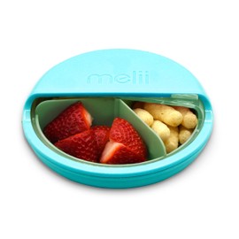 melii Spin Snack Container - BPA-Free, Dishwasher Safe Snack Container for On-the-Go Travel, Healthy Snacking, Eco-Friendly, Lead-Free, PVC-Free - Perfect for Kids and Adults - Blue