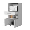 FM FURNITURE Corsica Pantry Cabinet Microwave Stand, Multi-Function with Drawer,White