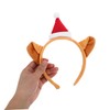 SAFIGLE Plush Cat Ears Headband with Santa Hat Bow Tie