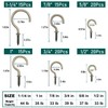 EIENHOSHI 105 Pcs Screw Hooks, 6 Sizes Bronze Cup Hooks,