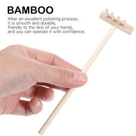 jojofuny 12pcs Mini Zen Garden Sand Rake, Desktop Sandbox Accessories, Four Tine Rake for Tabletop Decor Sand Table Accessories, Khaki, 5.51 x 1.37 x 0.78 Inch