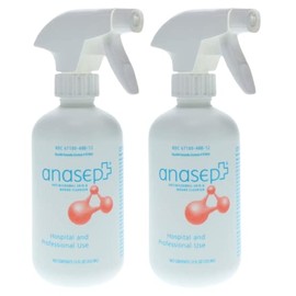 Anasept Skin and Wound Spray 12 oz Bottle with Finger Sprayer (Pack of 2) Wound Spray, Sterile Rinse, Comprehensive Wound Care for Effective Cleansing, Healing and Burn Relief with GeoMetal™ Gauze Pad